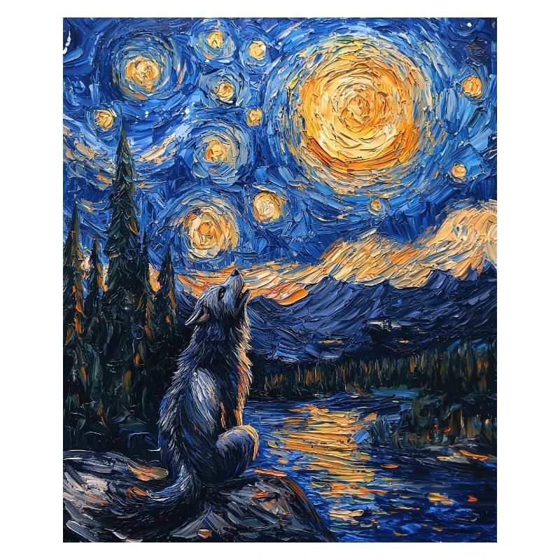 Wolf Van Gogh Style