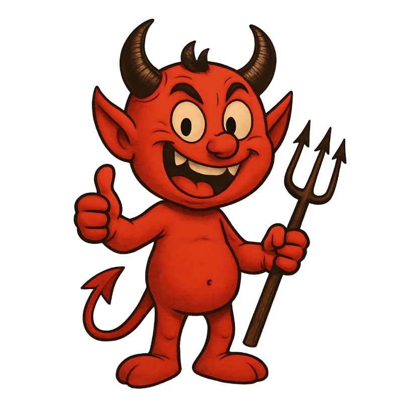 Diable de dessin animé joyeux – Design de diable drôle