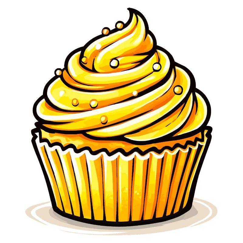 Goldgelber Cupcake 