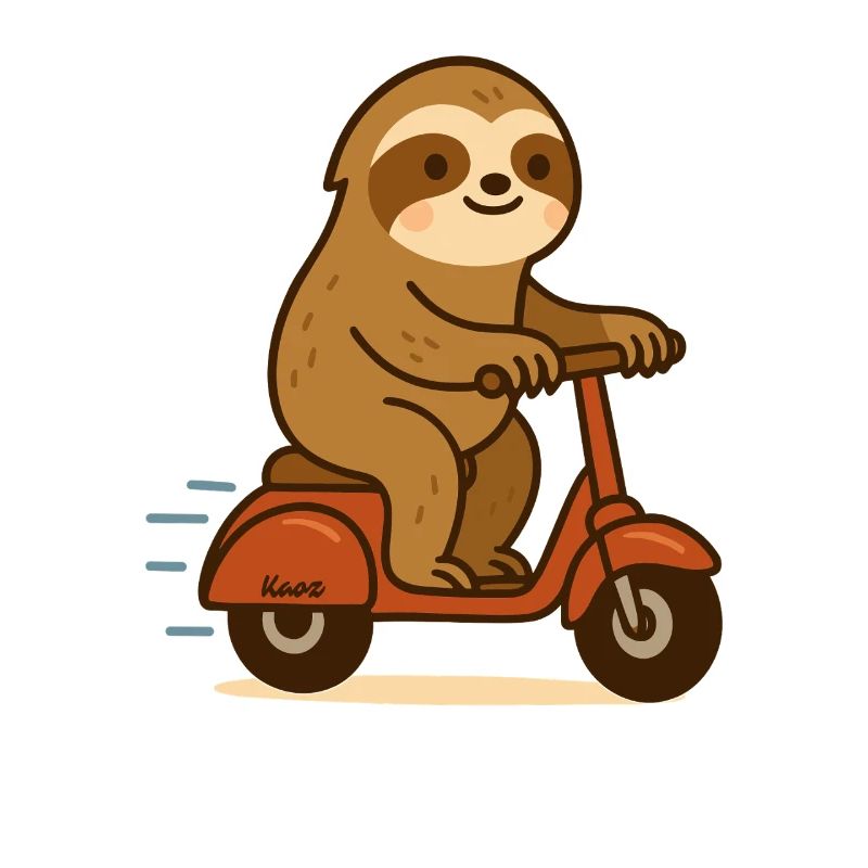 Sloth on scooter