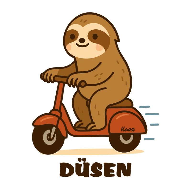 Nozzles sloth on scooter