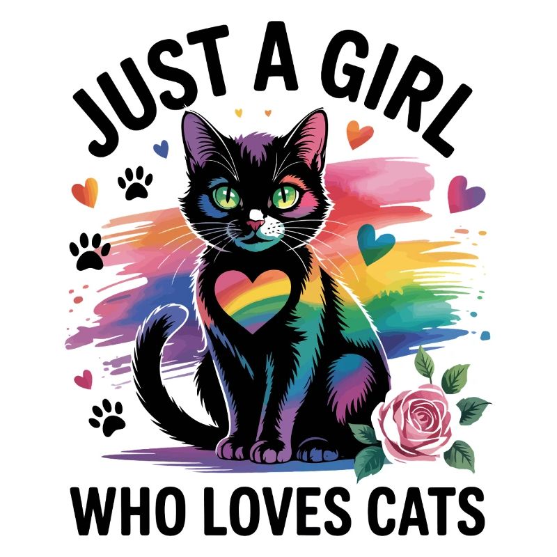 Nur ein Mädchen, das Katzen liebt