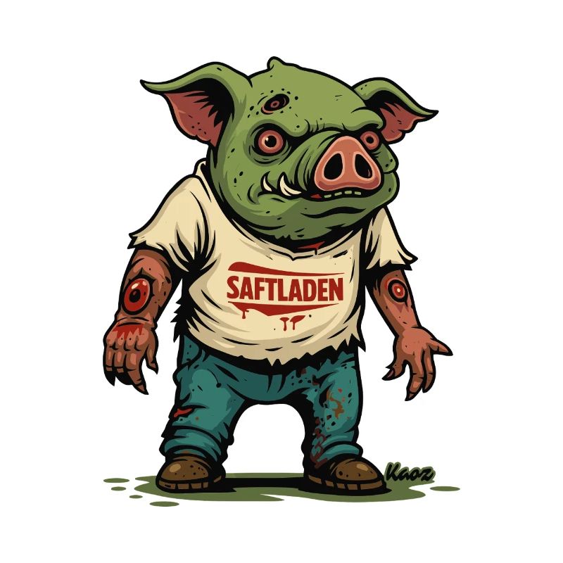 Zombie Schwein Saftladen Stil