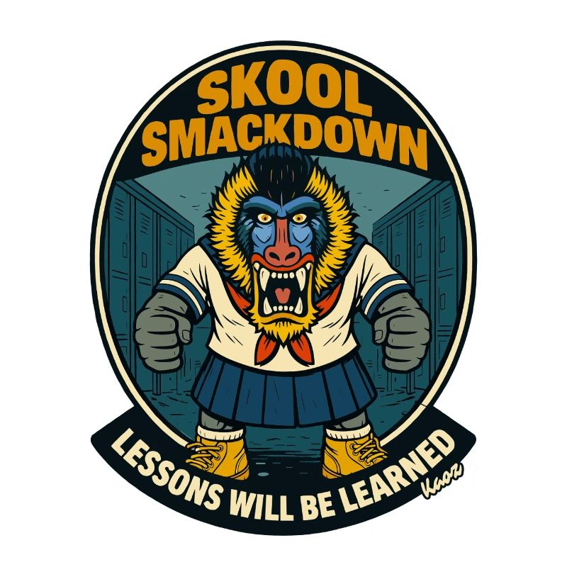 School Smackdown Primates Monkey Mandrill