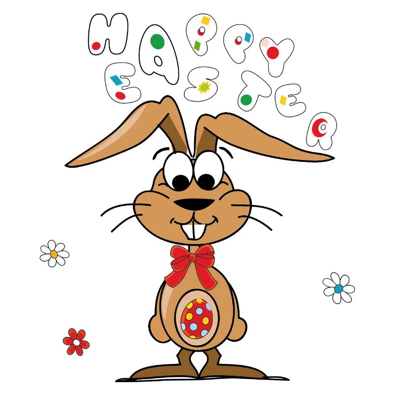 Osterhase mit buntem Ei