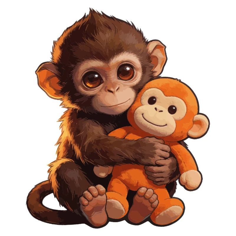 Süßer Baby Affe gibt Faustschlag Monkey Punch