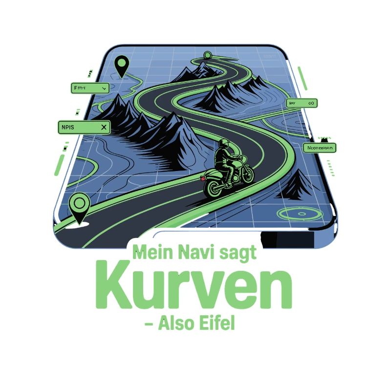My navigation system says curves so Eifel motorcycle saying