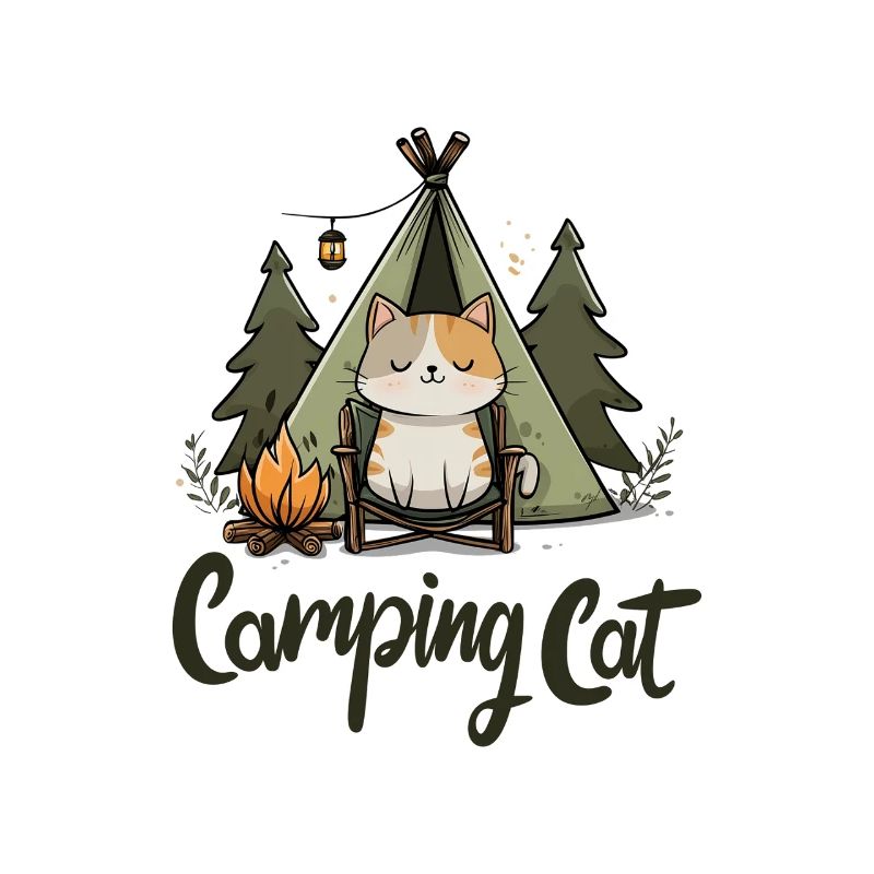 Camping Cat Saying Camping Cat Camper Gift