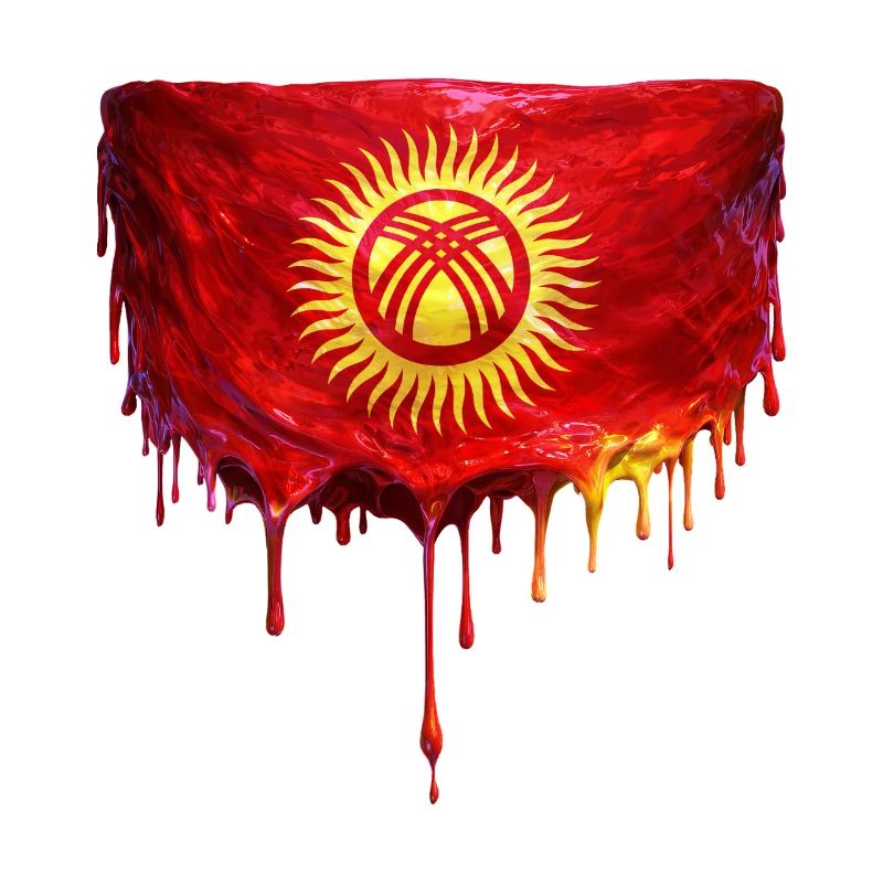 Drapeau kirghiz dans le style de la goutte d’eau