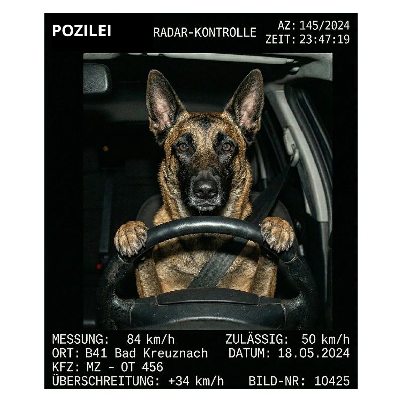 Malinois Hund Geblitzt