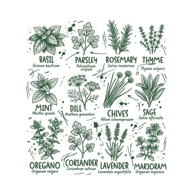Herbs Botany Kitchen basilic Romarin