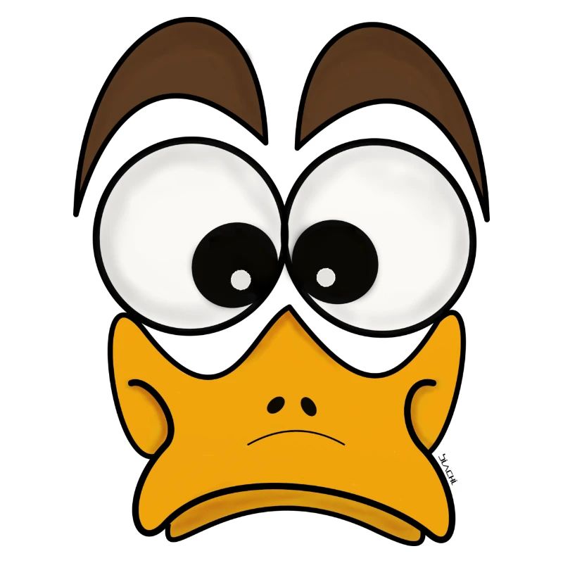 Comic Ente schielend