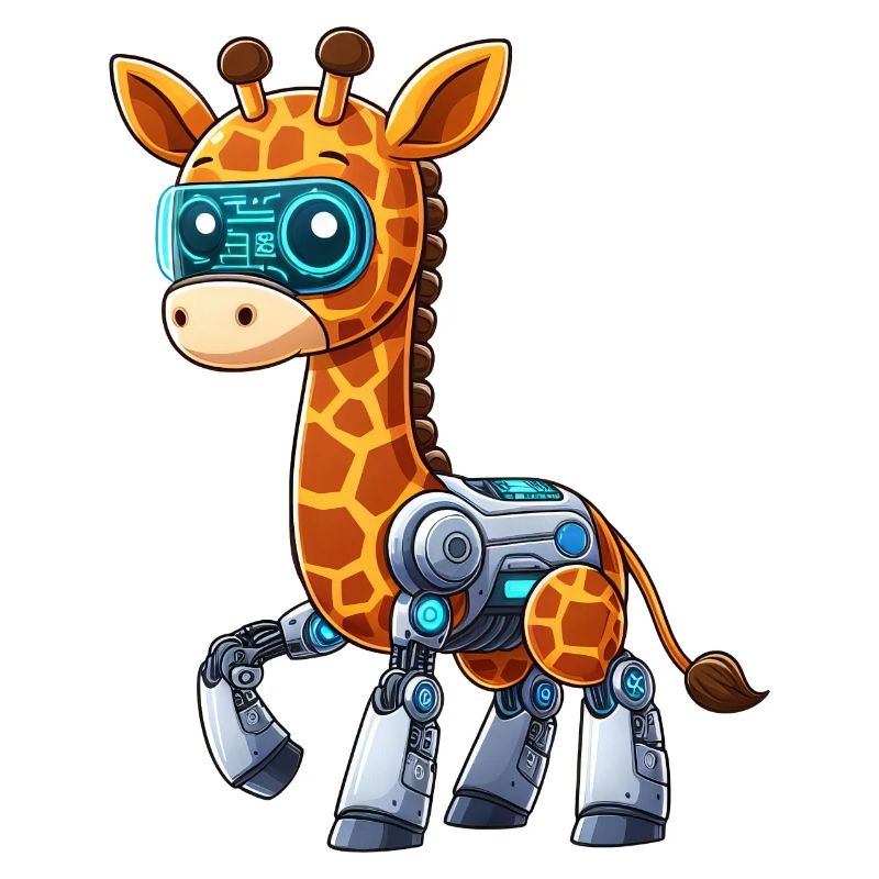 Coole Roboter Giraffe ist ein Cyborg