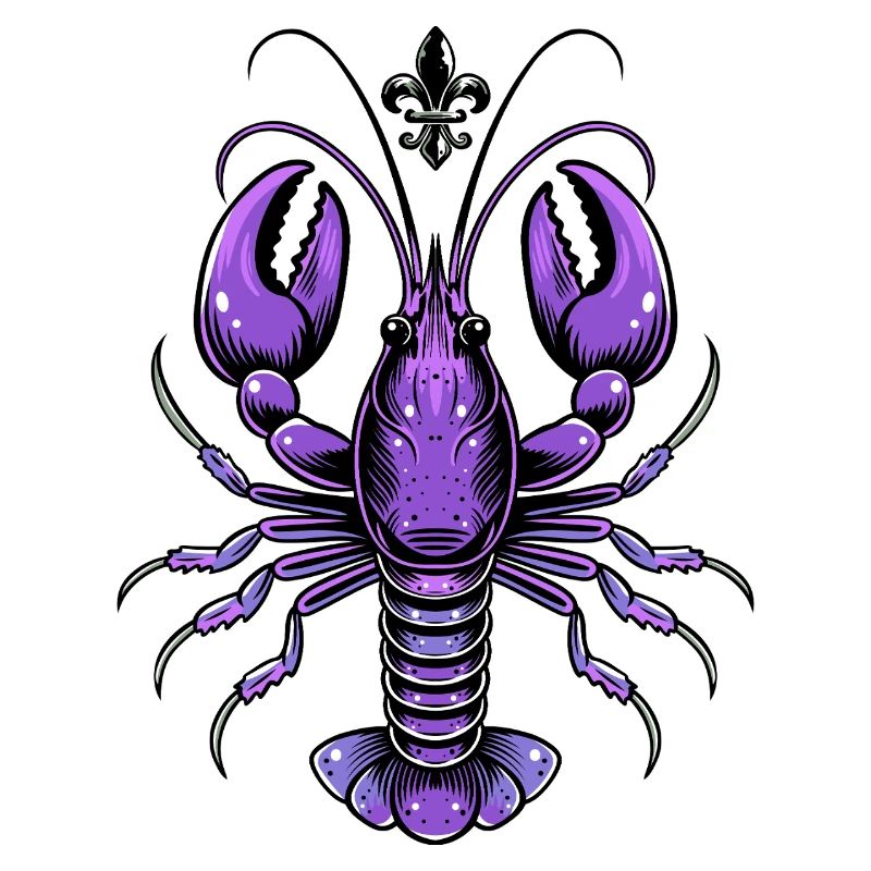 Mardi Gras Languste mit Fleur-de-Lis Design