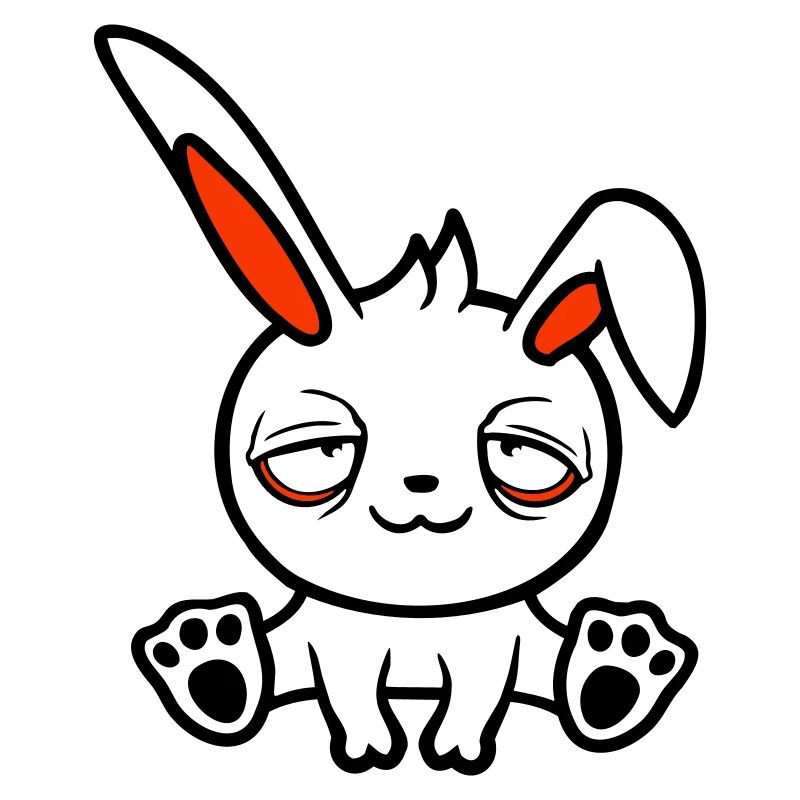 Lapin Fatigué Confus Détendu Rouge Cernes Chill