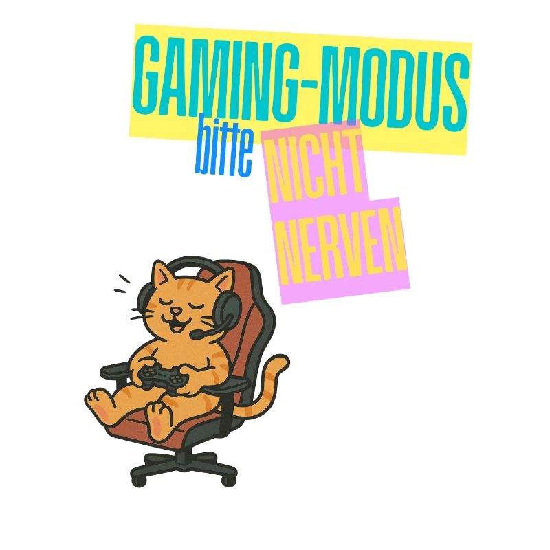 Gaming Mode Cat Not Nerve Design Gaming