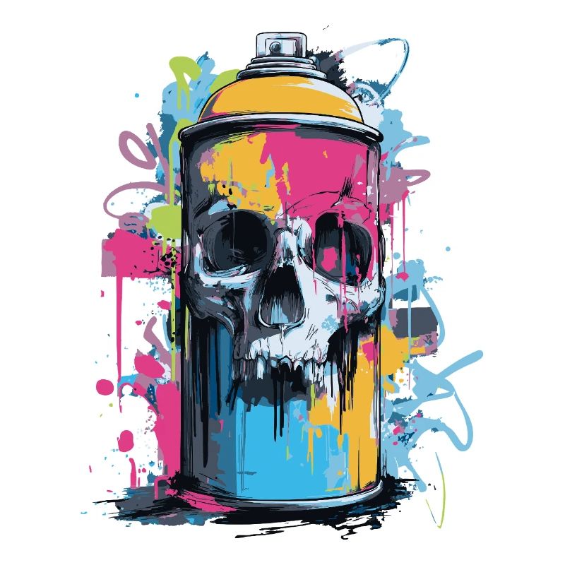 Skull Graffiti Spray Can