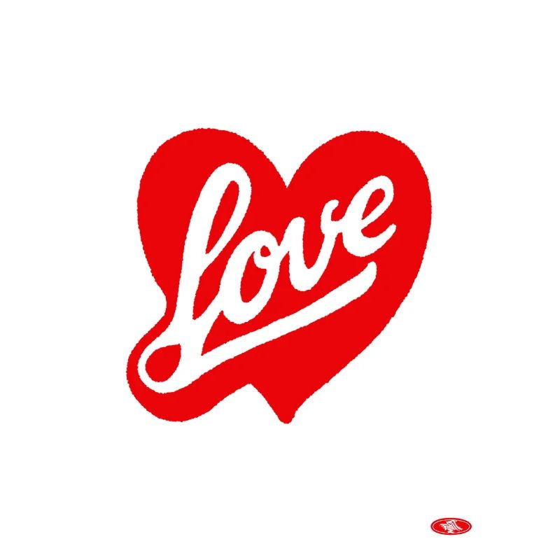 Red Love Heart Script Design