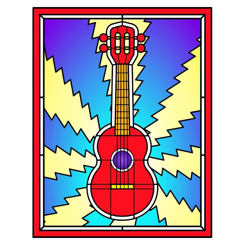 Buntglas-Akustikgitarre