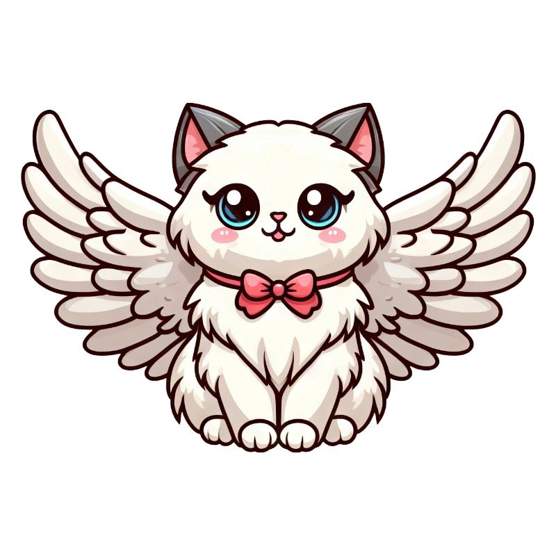 Chat ragdoll mignon dans le style cartoon avec