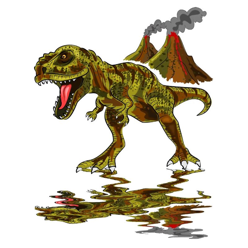 Dinosaurier Vulkan