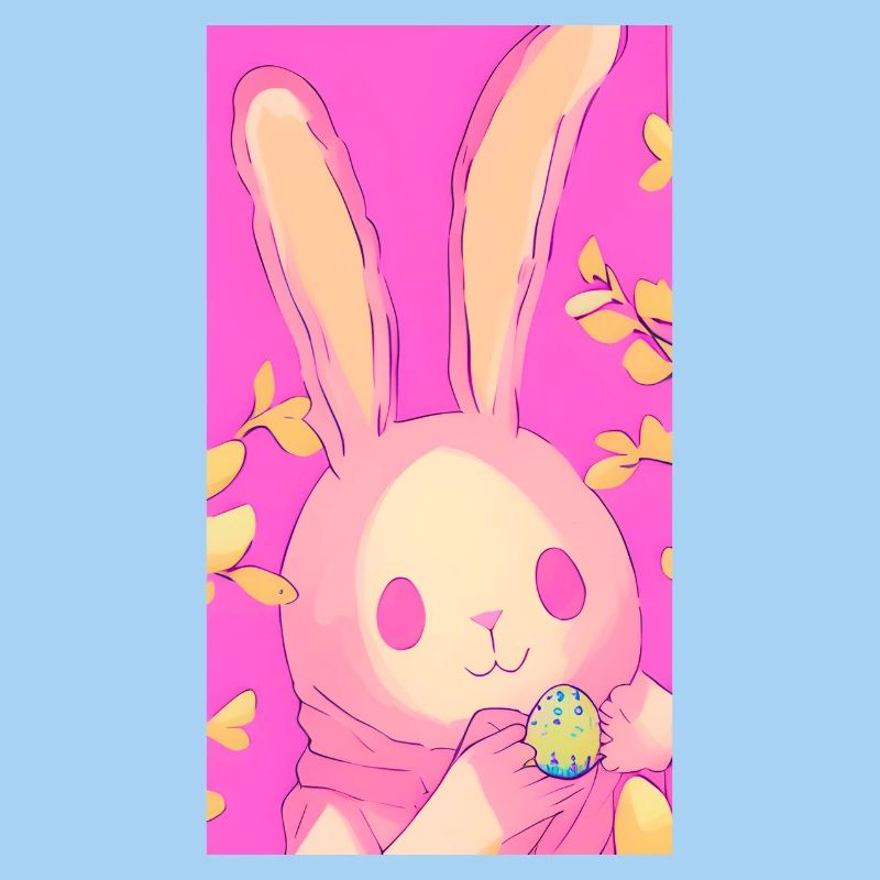 Pastel Easter Bunny Pink Easter Egg