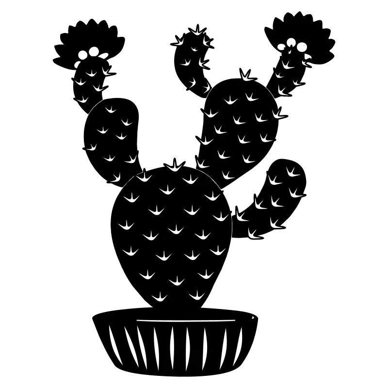 Pot de fleurs avec cactus