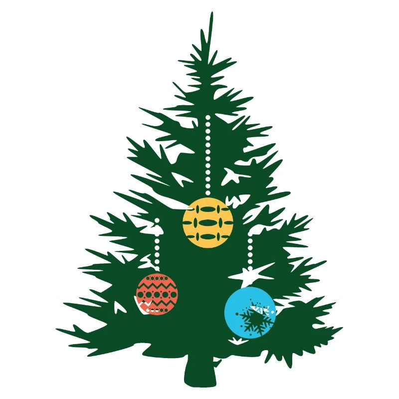 Sapin avec boules de Noël forêt de sapins Noël