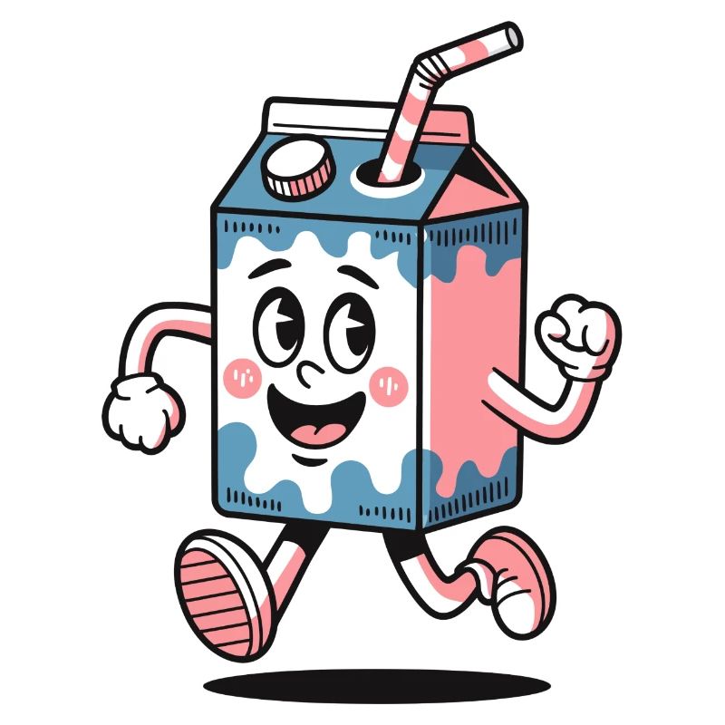 Milchtüte Maskottchen Dash