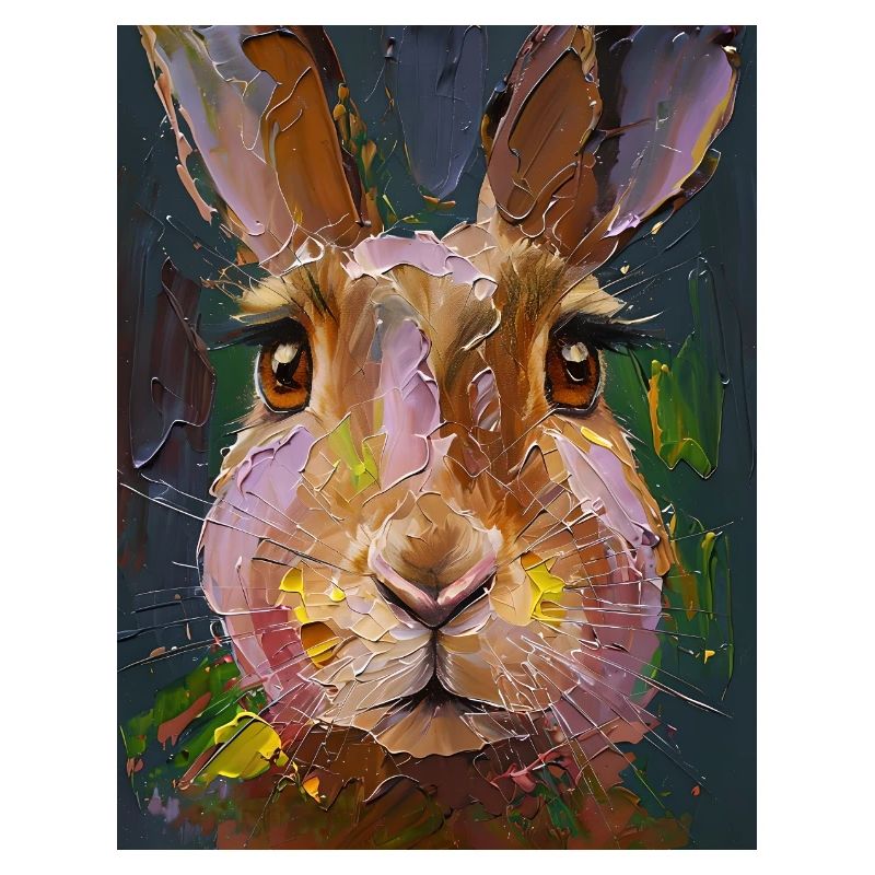 Hase Gemälde Ölfarben Geschenk