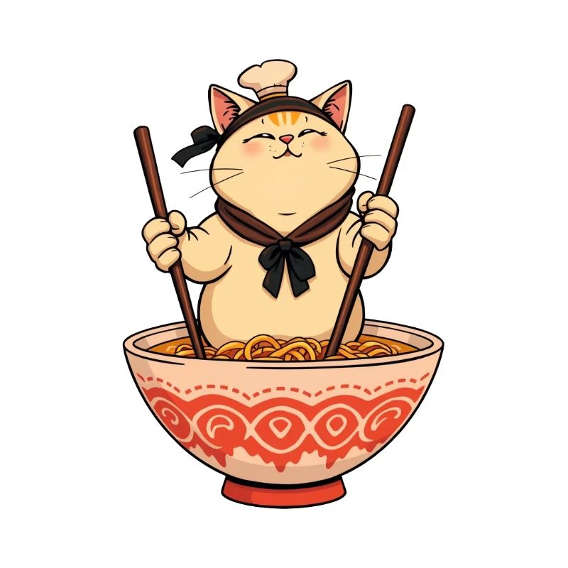 Sushi Cat – Drôle de chat de chef de nouilles !