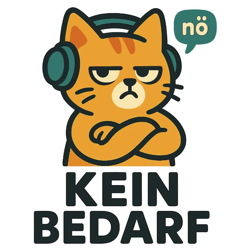 Kein Bedarf – Nö-Katze mit Kopfhörern