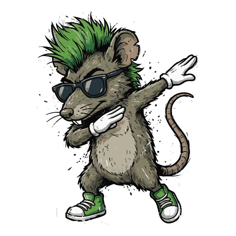 Punk Dabbing Ratte Cartoon