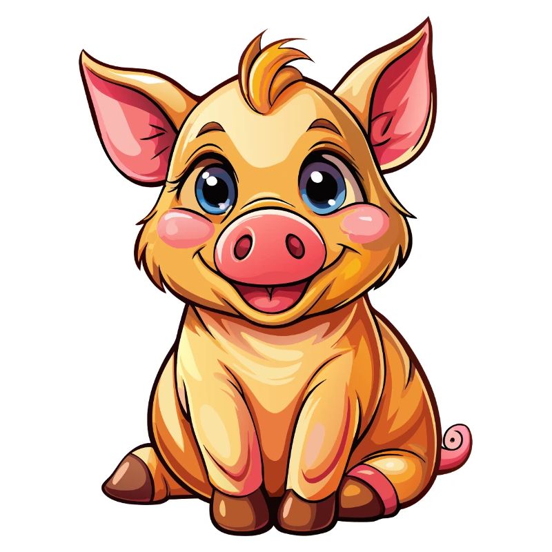 Sitzendes Schwein