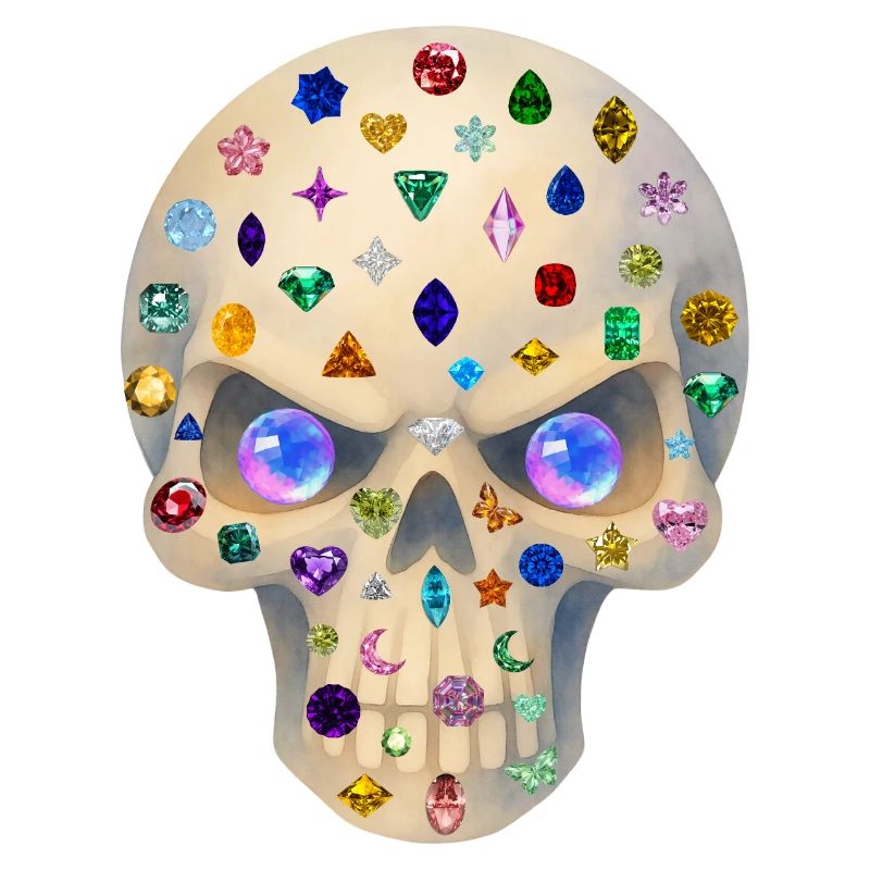 Gemstones Skull T-Shirt-Design.