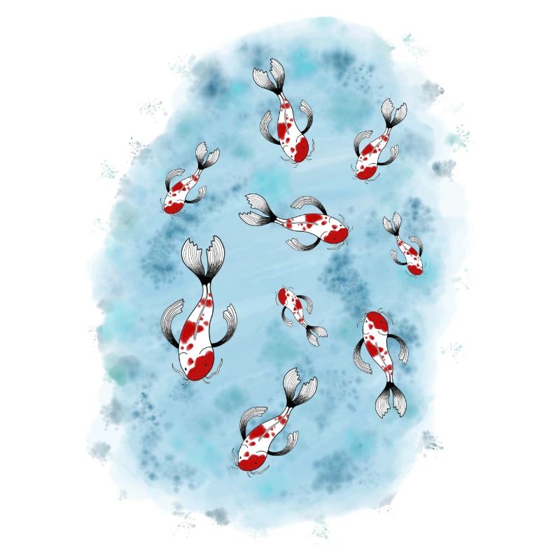 Koi Karpfen Teich Japan