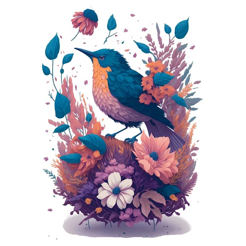 Vogel im Blumenbouquet