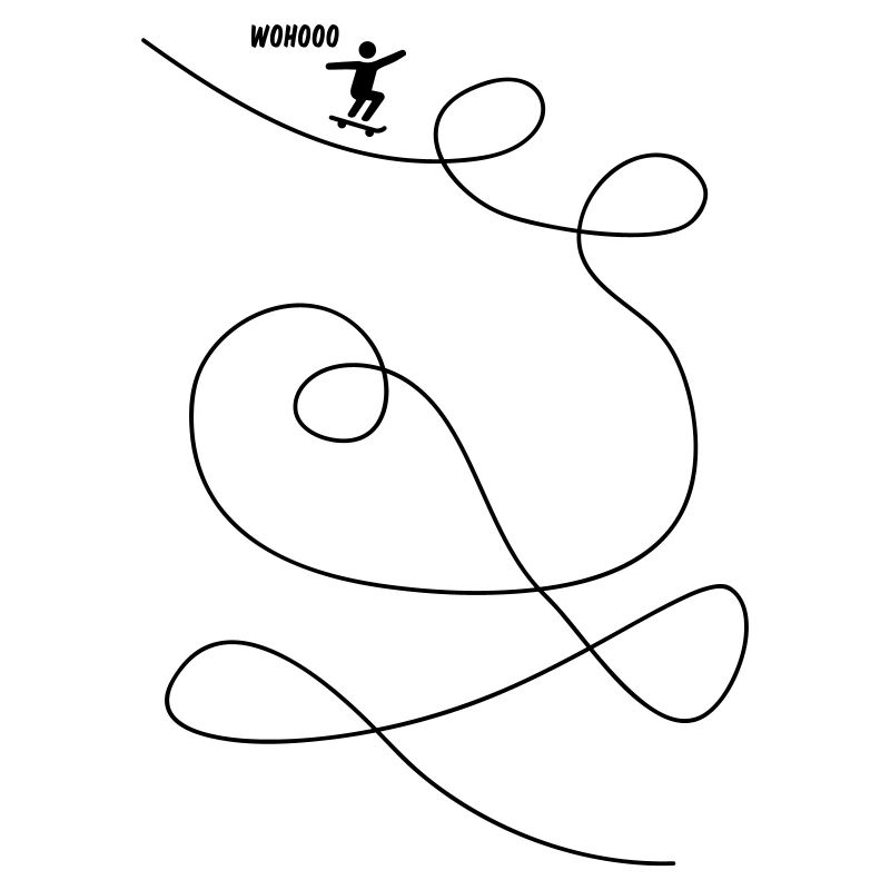 Skateboarder macht Looping Geschenk