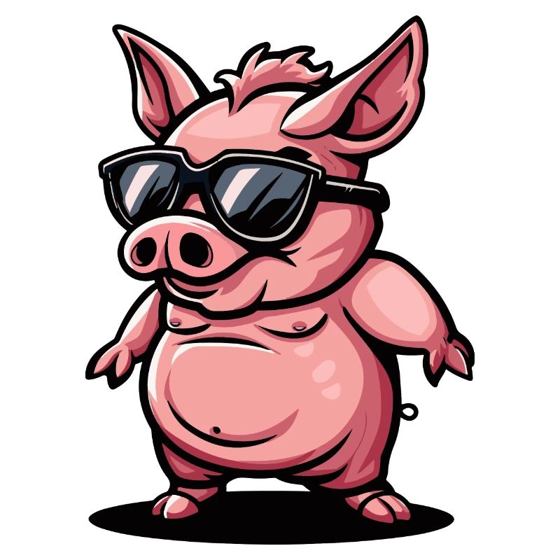 Pig Comic Cool Sow