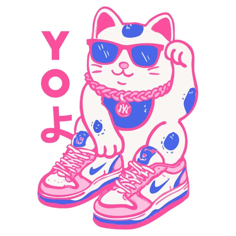 Neon Maneki Sneaker Katze