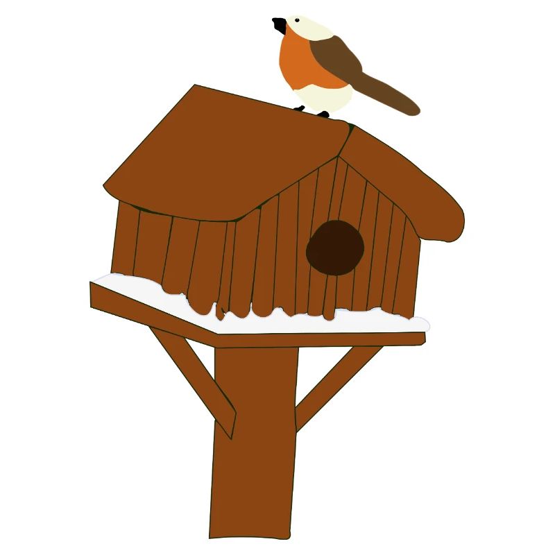 Vogelhaus am Schneeboden