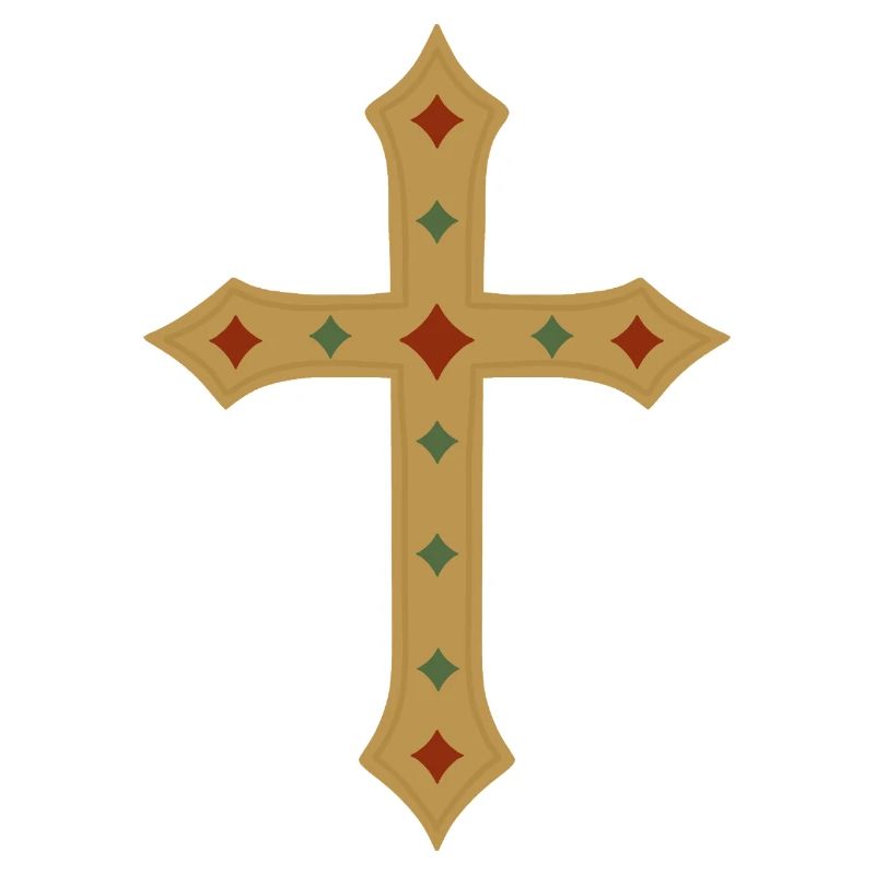 Croix d’or avec incrustations de gemmes