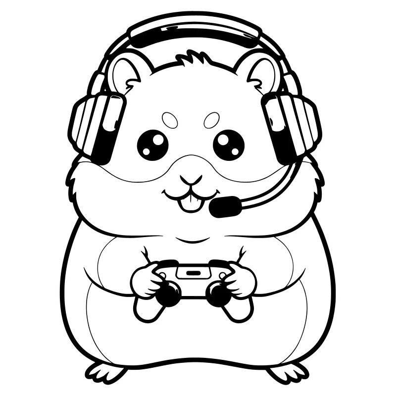 Hamster Gamer Headset Outline