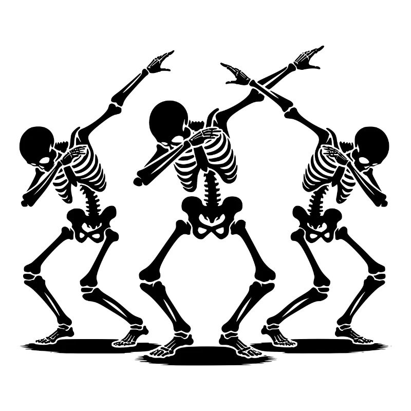 Dancing Dabbing Halloween Skeletons