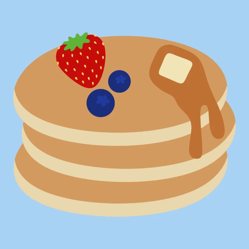Pancake Stack with Berries, Butter and Maple Syrup
