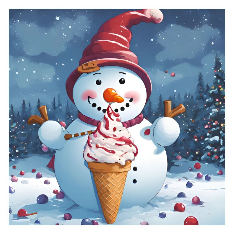 Schneemann mit Eis