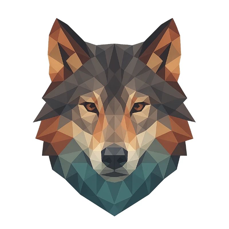 Geometrischer Wolfkopf