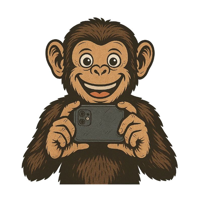 Affe mit Smartphone