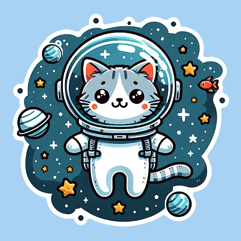 Petit chat mignon comme astronaute astronaute