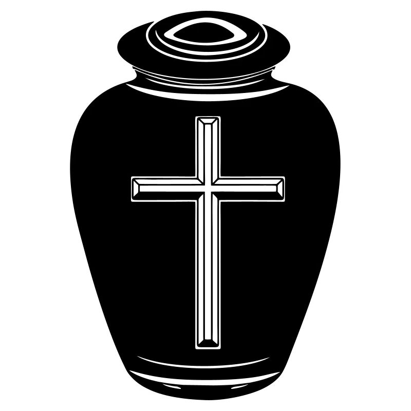 Urne mit Kreuz